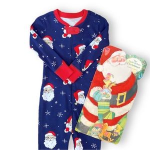 🎅🏽 NWT TBBC Knox's Night Night Dear Santa Footed Pajamas in Richmond Red